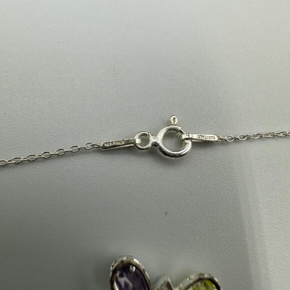 3 for $30 Sterling Silver Butterfly Necklace Pastel Crystal Pendant - Picture 7 of 12